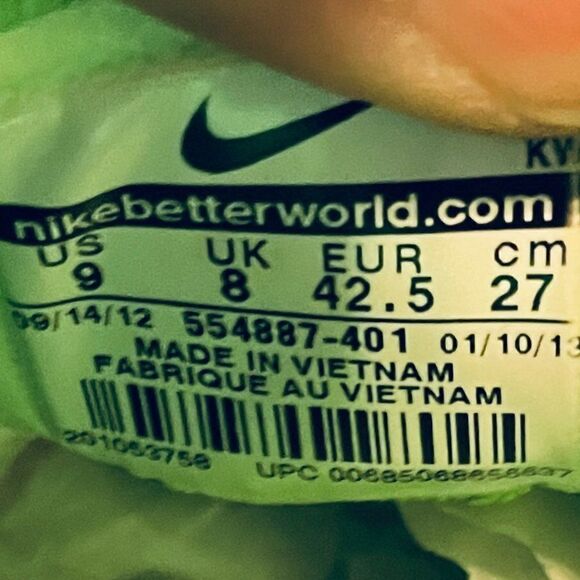 Mint condition NIKE Flyknit Lunar 1 Blue Green Mens 9 US 42.4 EUR Running Shoes - Picture 13 of 16